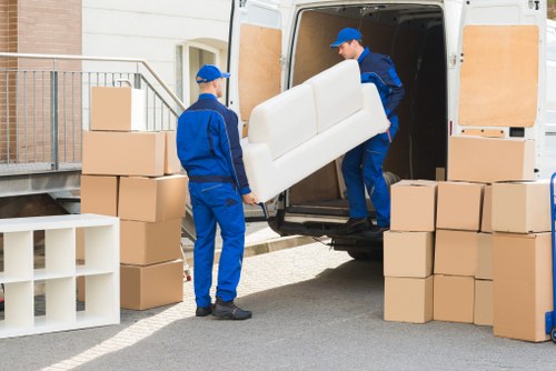 Man with van team preparing a safe move with careful loading procedures