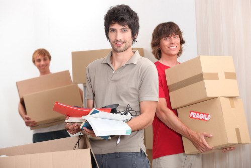 Prepared moving boxes and furniture for a Wormwood Scrubs relocation