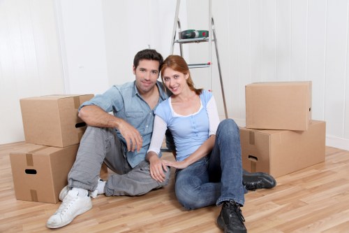 Moving van prepared for residential relocation in West London
